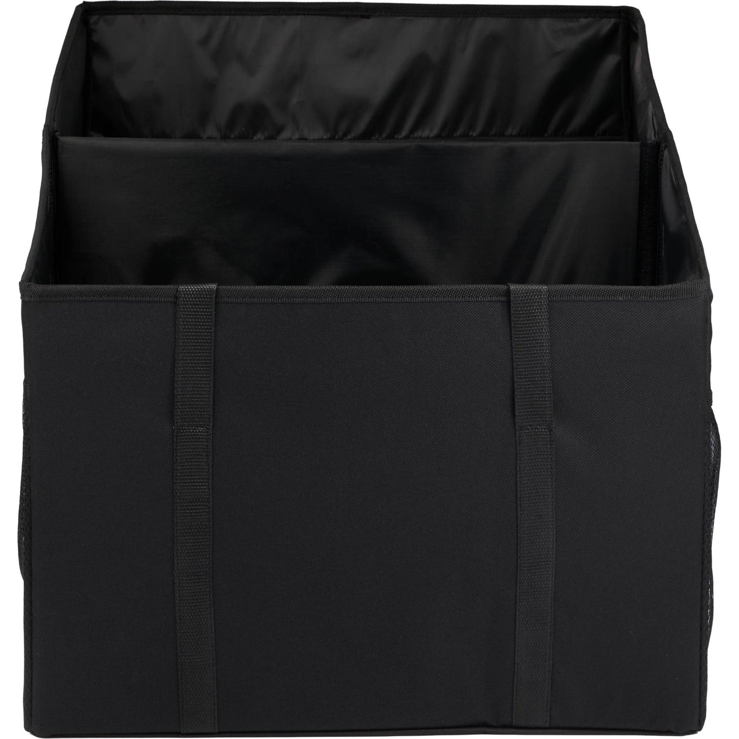 Front View of Black Recycled Trunk Organizer plain