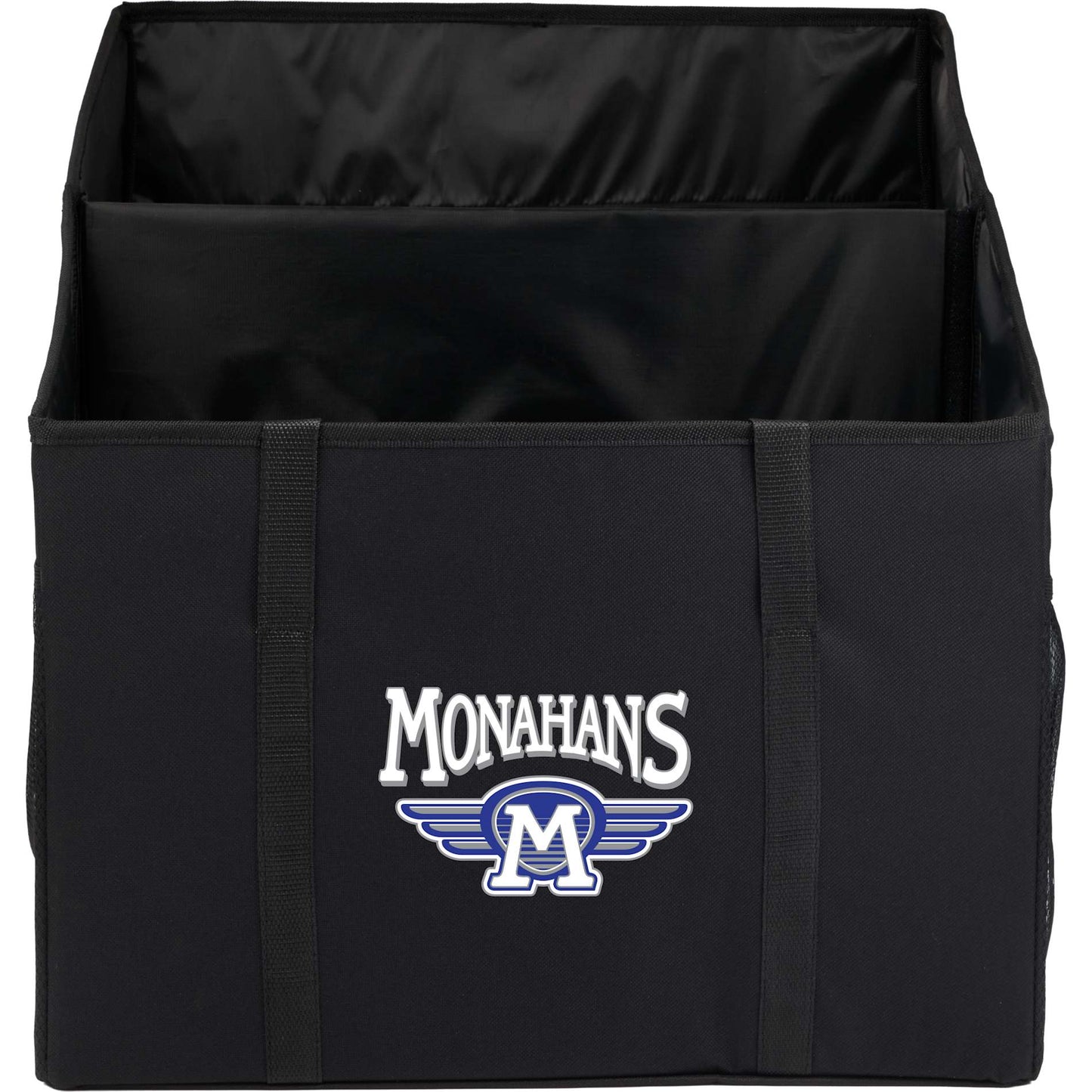 Front View of Black Recycled Trunk Organizer