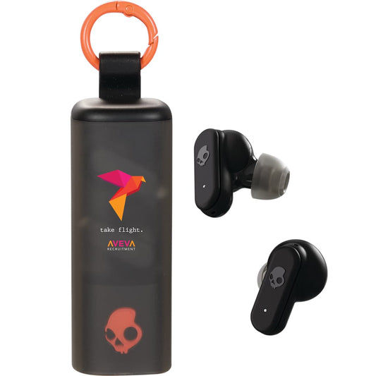 Front View of Black Skullcandy Dime Evo True Wireless Earbuds