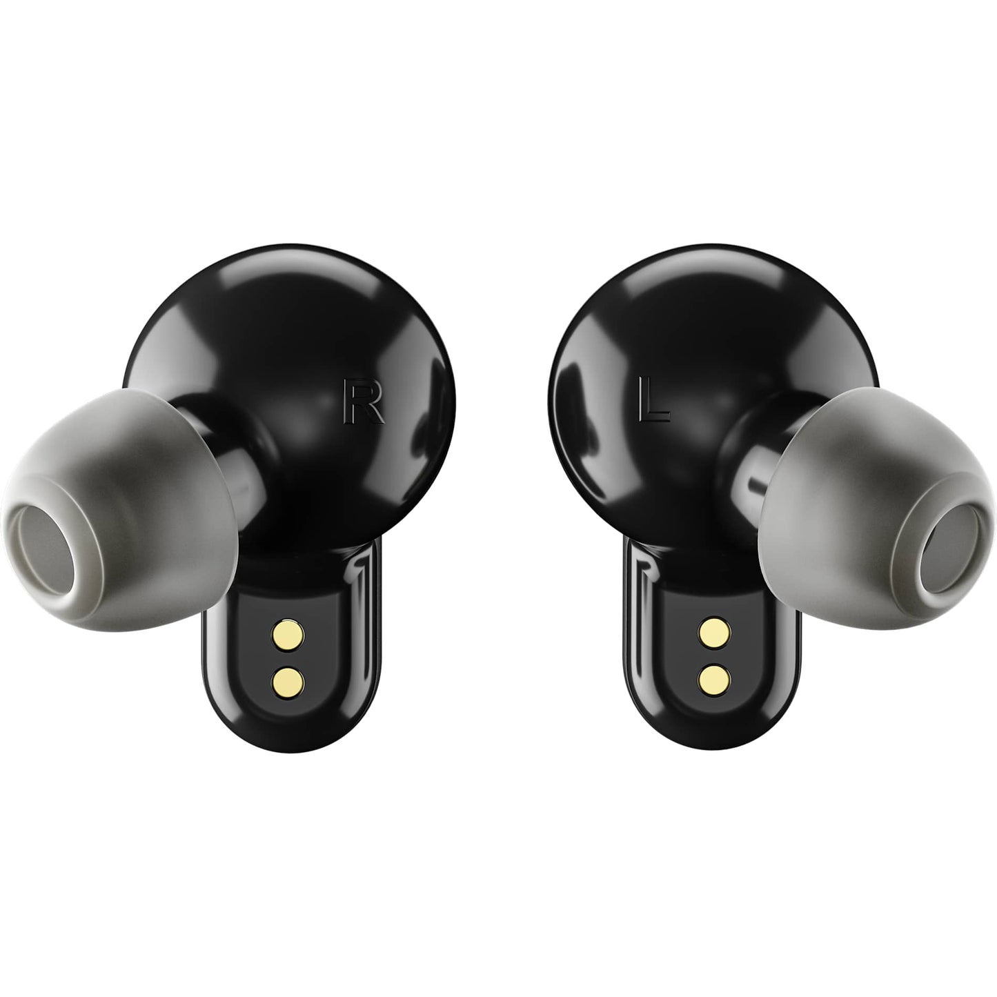 Front View of Black Skullcandy Dime Evo True Wireless Earbuds