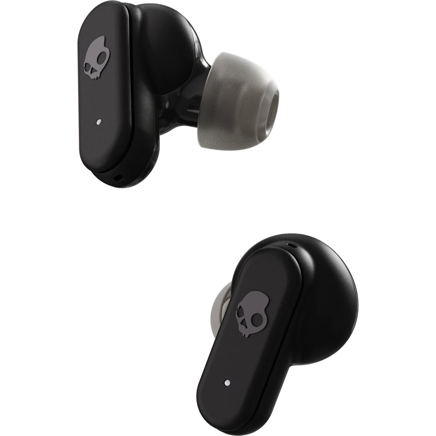 Front View of Black Skullcandy Dime Evo True Wireless Earbuds