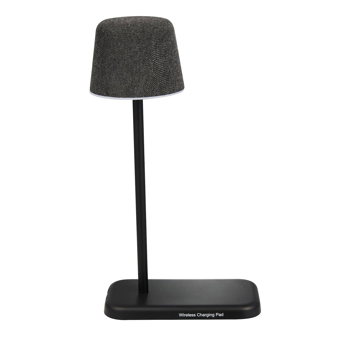 Front View of Black Sound Shine Desktop Lamp and Bluetooth Speaker plain