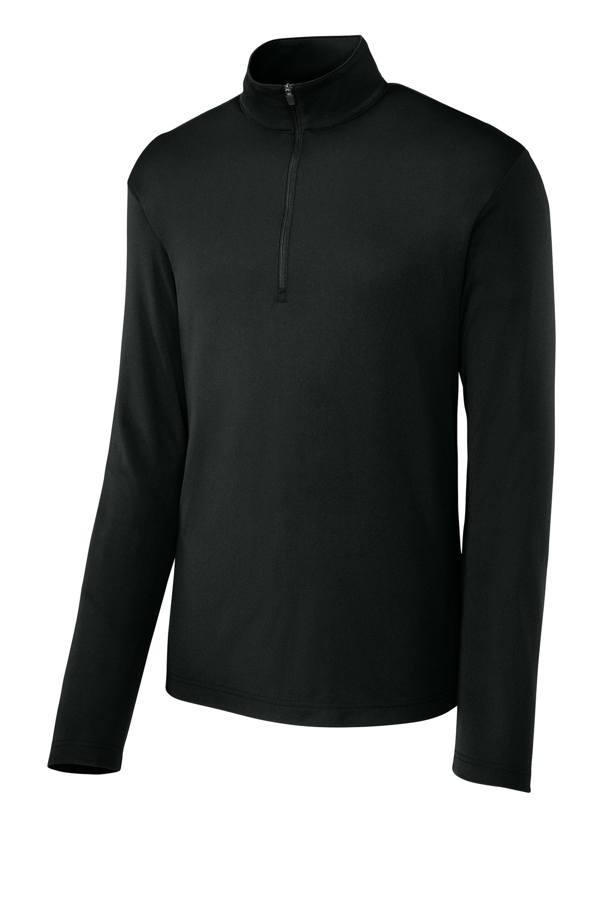 Front View of Black Sport-Tek Micropique Sport-Wick 1/4-Zip ST672