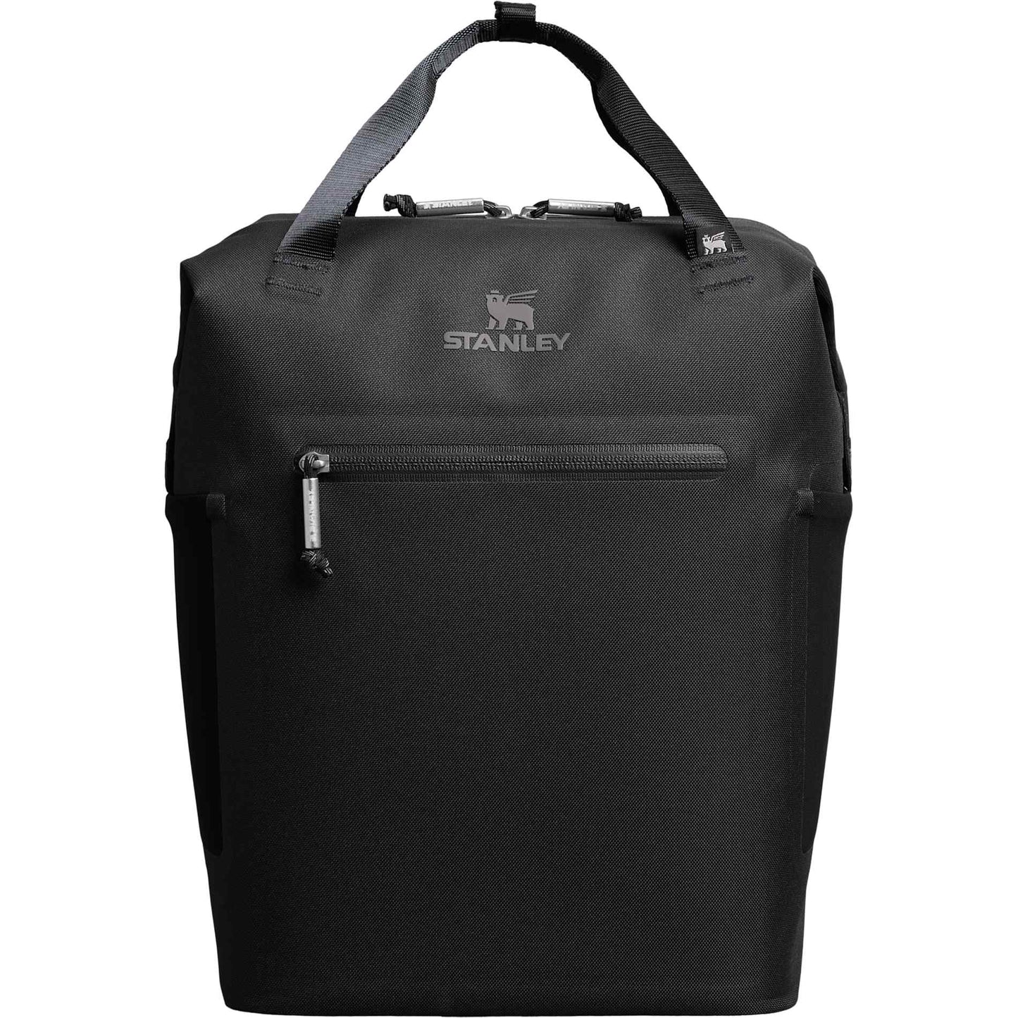 Front View of Black Stanley Madeline Mini 20 Can Cooler Backpack plain