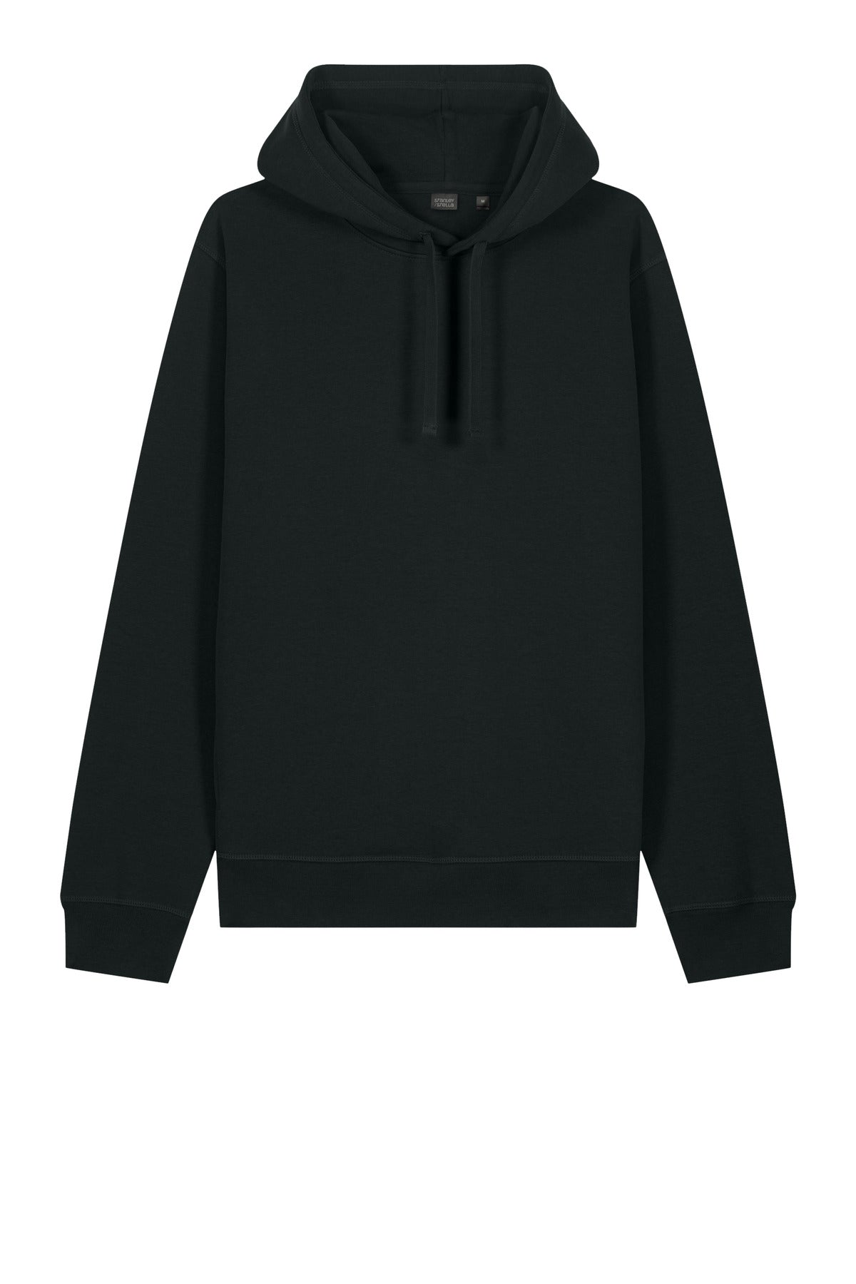 Front View of Black Stanley/Stella Unisex Sounder Hooded Sweatshirt SXU012