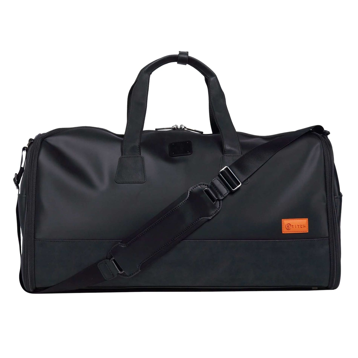 Front View of Black Stitch Ultimate Garment Bag plain