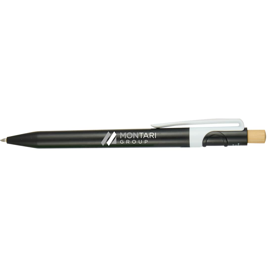 Front View of Black Sunburst Recycled Gel Pen