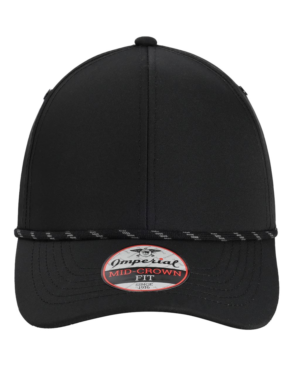 Front View of Black The Habanero Performance Rope Cap - 6054