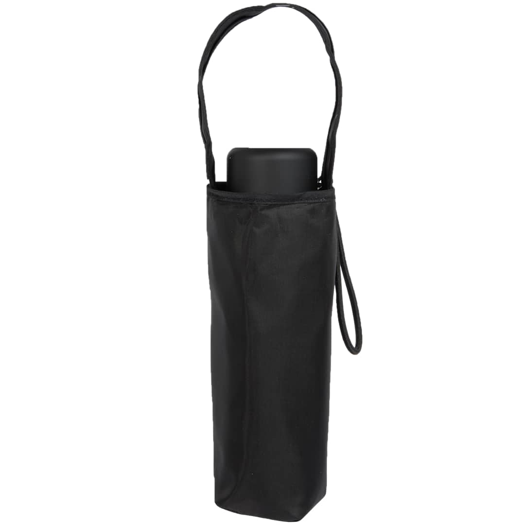 Front View of Black totes® 38" Mini Travel Umbrella plain