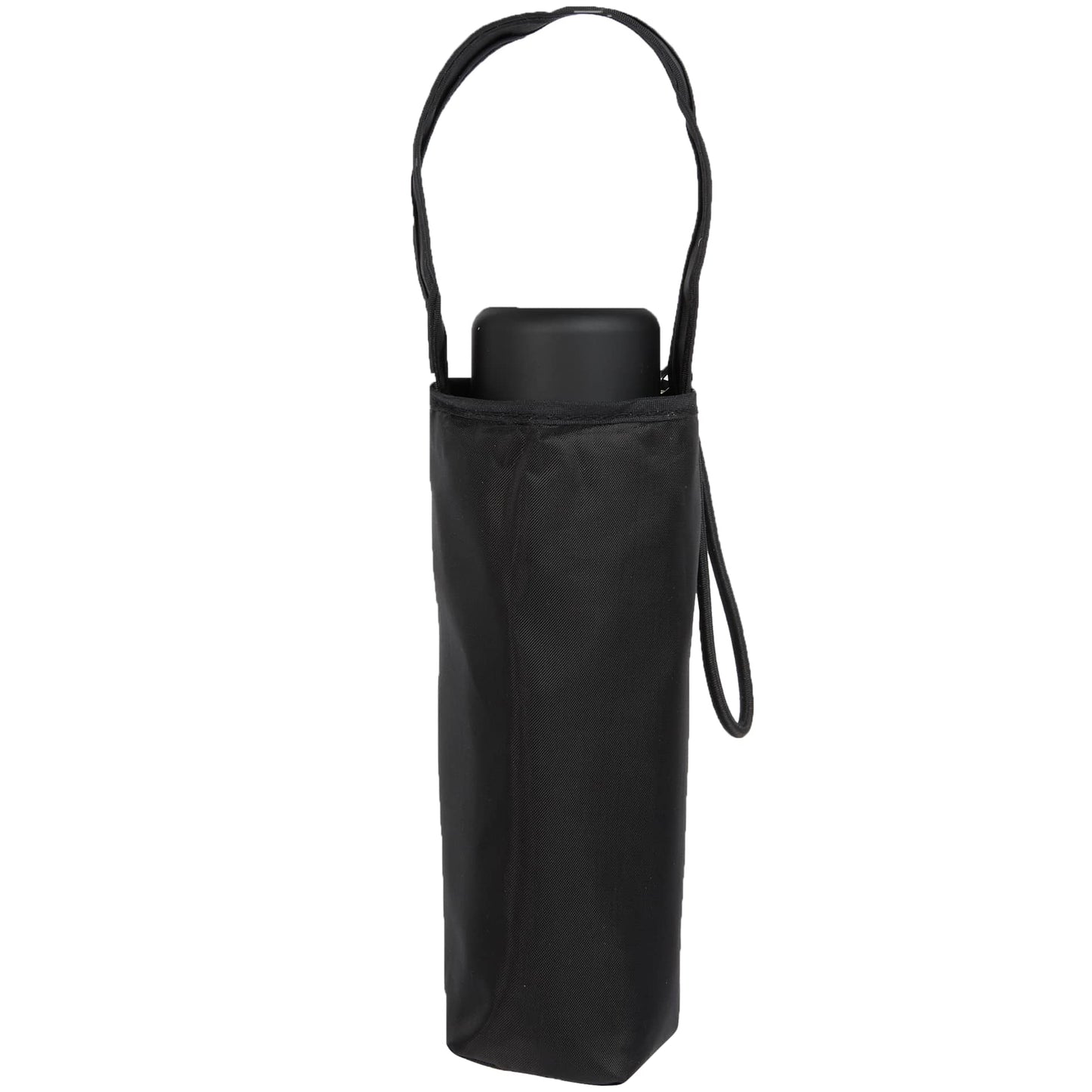 Front View of Black totes® 38" Mini Travel Umbrella plain