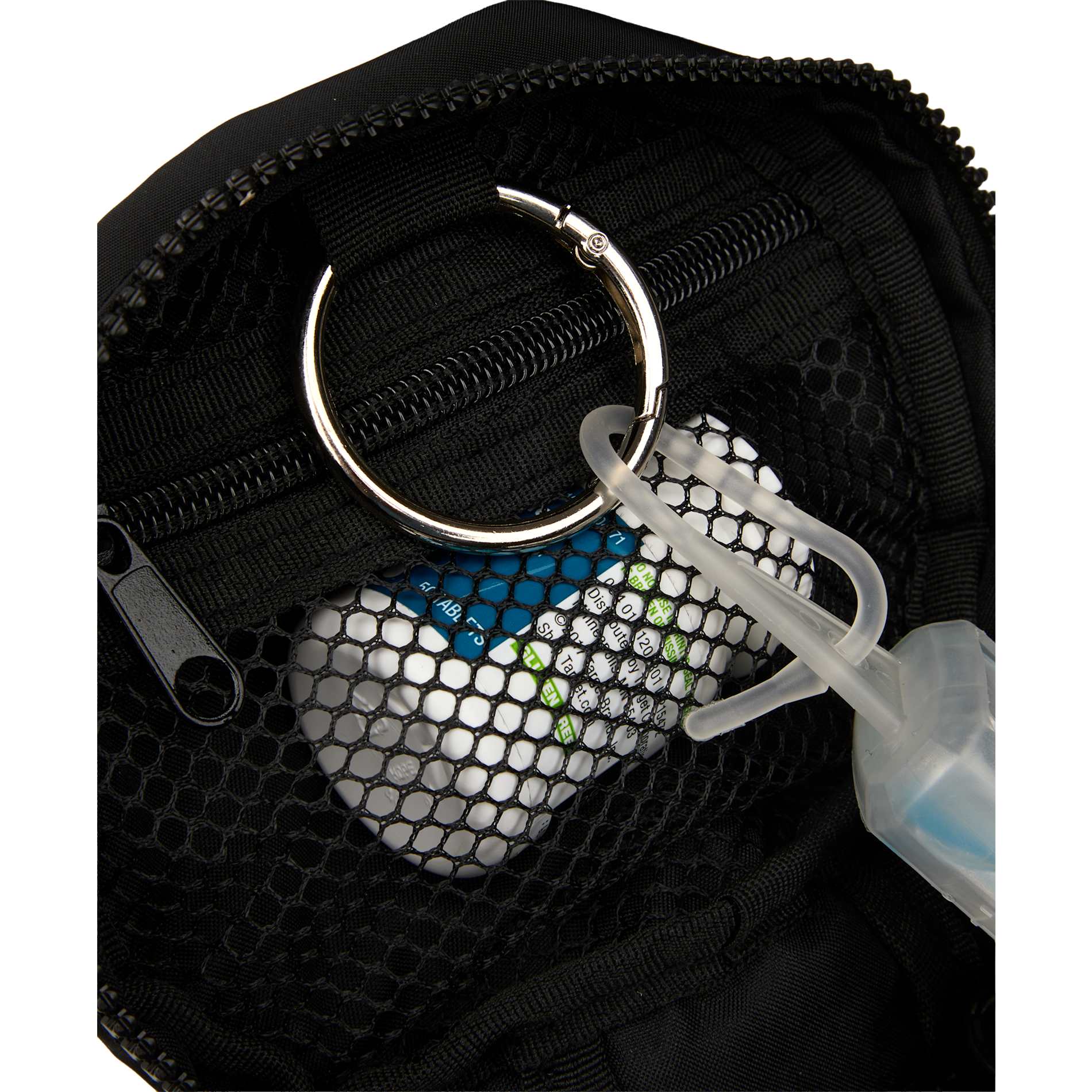 Front View of Black Wellable Recycled Round Travel Case