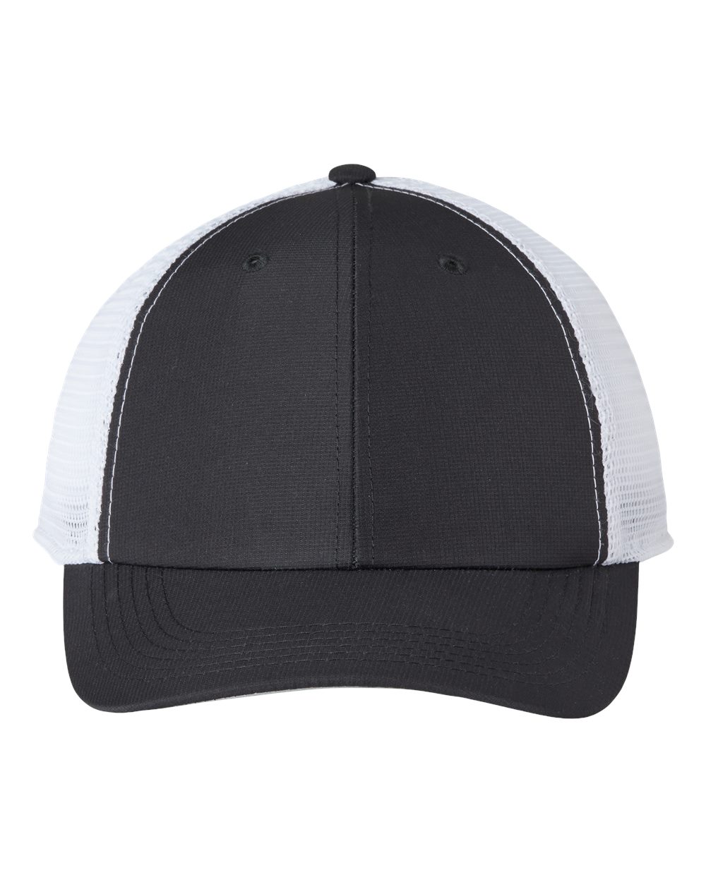 Front View of Black/ White The Original Sport Mesh Cap - X210SM