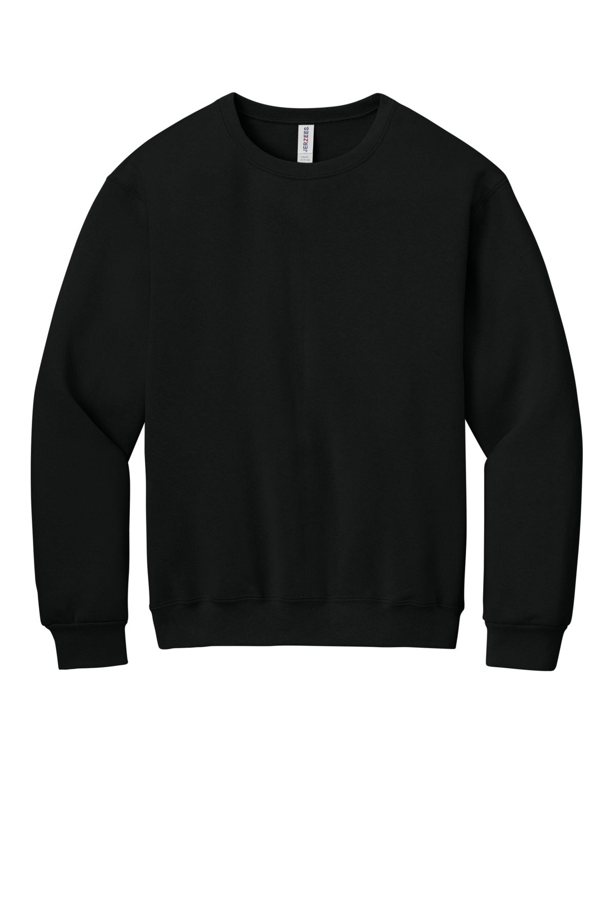 Front View of BlackInk Jerzees Rugged Unisex Crewneck Sweatshirt C12M