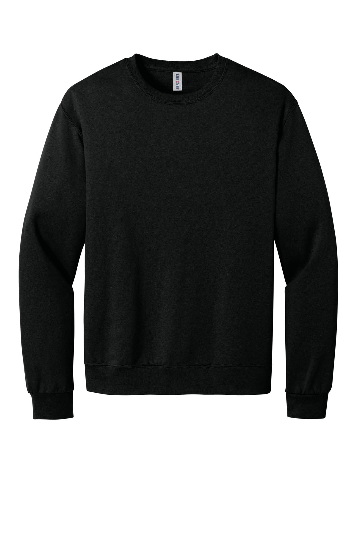 Front View of BlackInk Jerzees Ultimate Unisex CVC Ring Spun Crewneck Sweatshirt IC48M