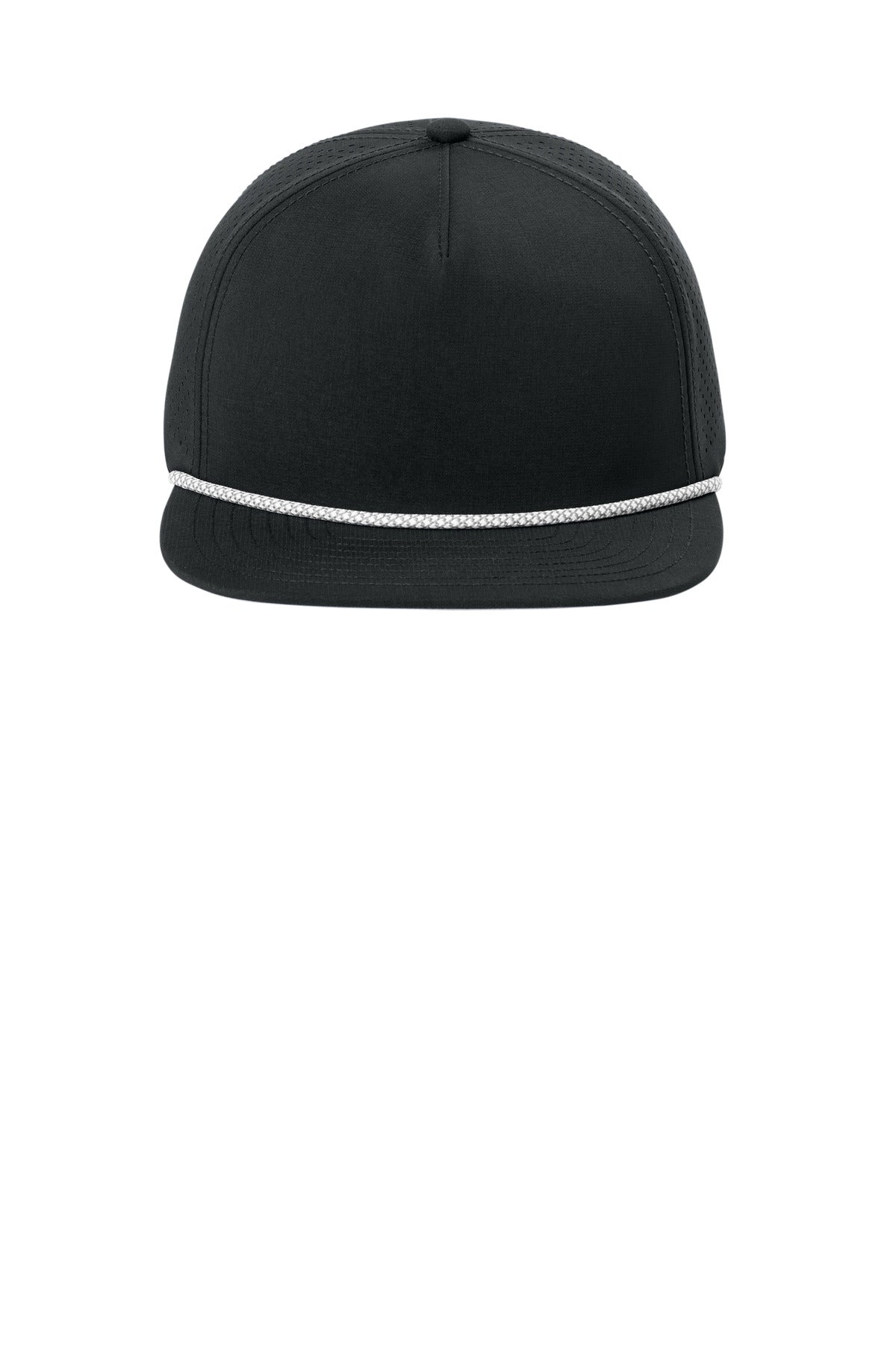 Front View of Blacktop OGIO 5-Panel Rope Performance Cap OG607