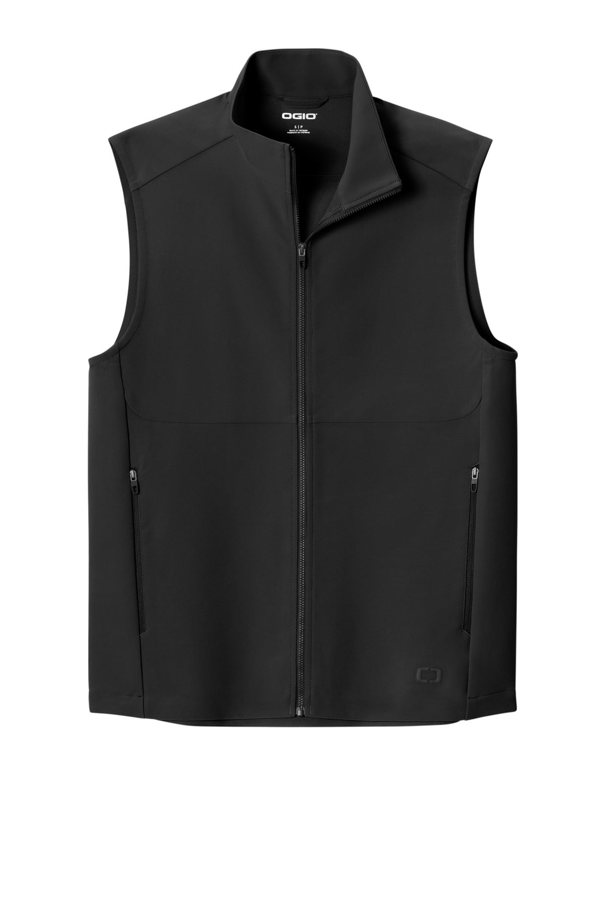 Front View of Blacktop OGIO Kinetic Soft Shell Vest OG741