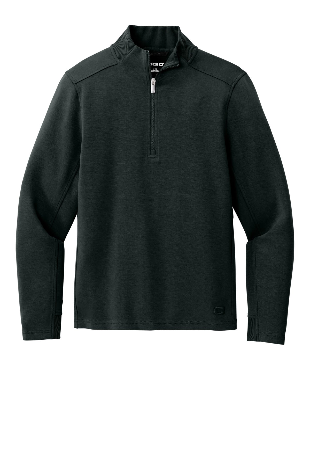 Front View of Blacktop OGIO Transcend 1/4-Zip OG861