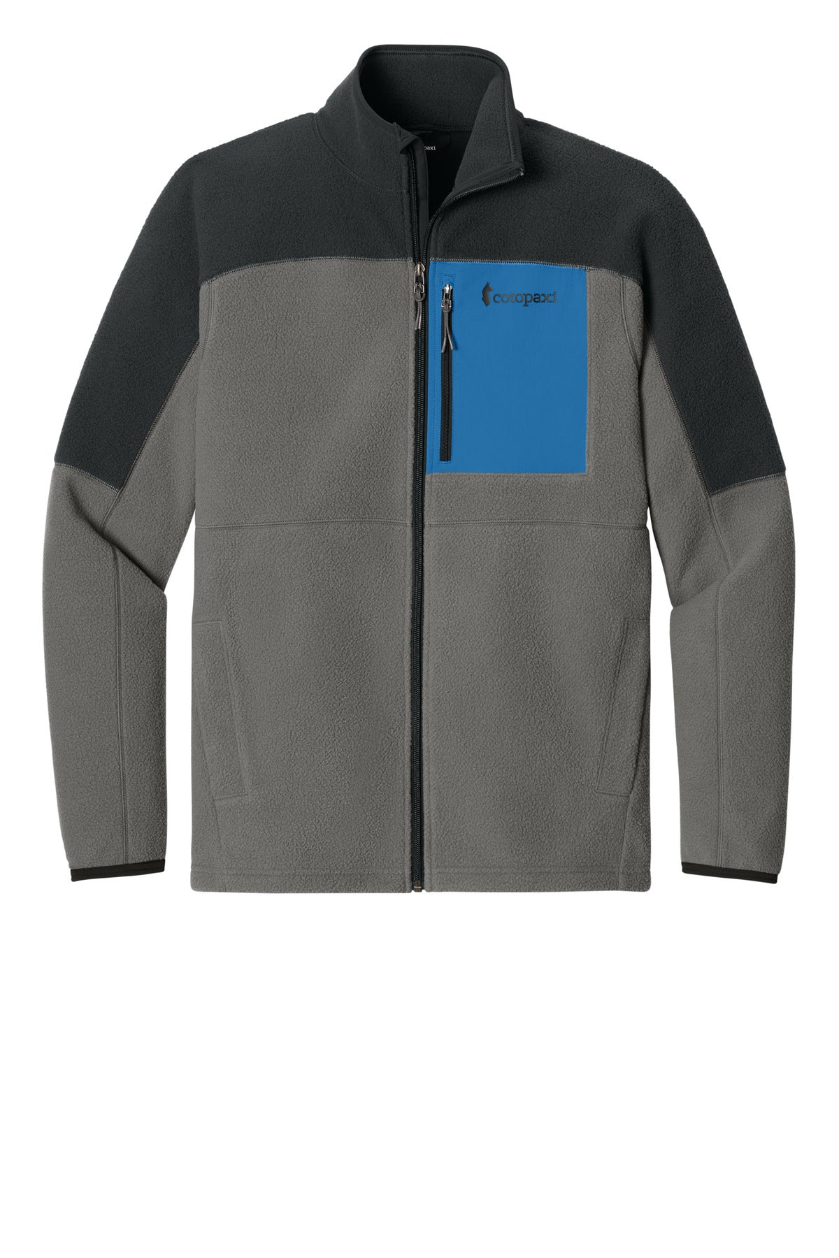 Front View of Blk/Cinder Cotopaxi Abrazo Full-Zip Fleece Jacket COTOM1695