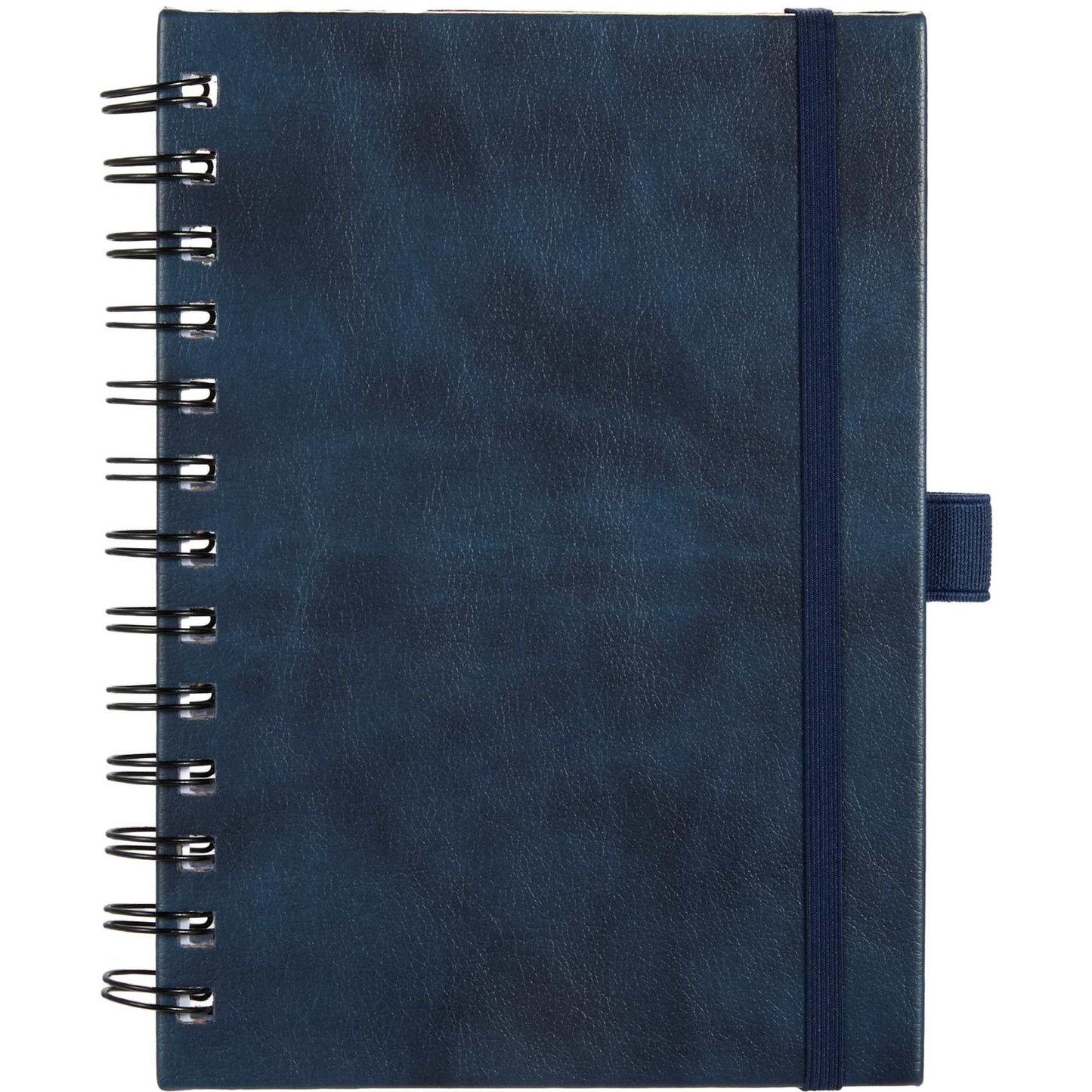 Front View of Blue 5” x 7” FSC® Recycled Morano Spiral Journal plain