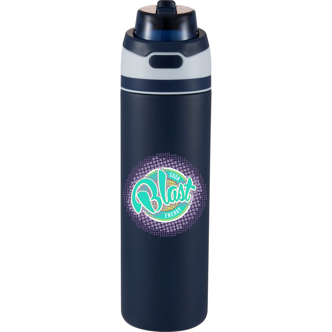 Front View of Blue Elvin 28oz Recycled Stainless Flip Straw Bottle
