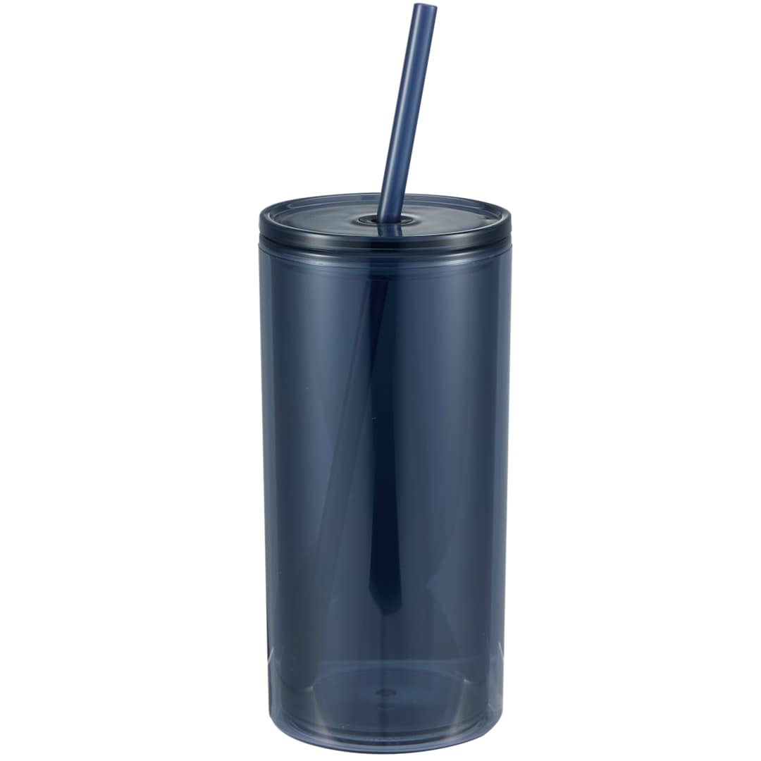 Front View of Blue Marly Recycled Acrylic Tumbler 16oz plain