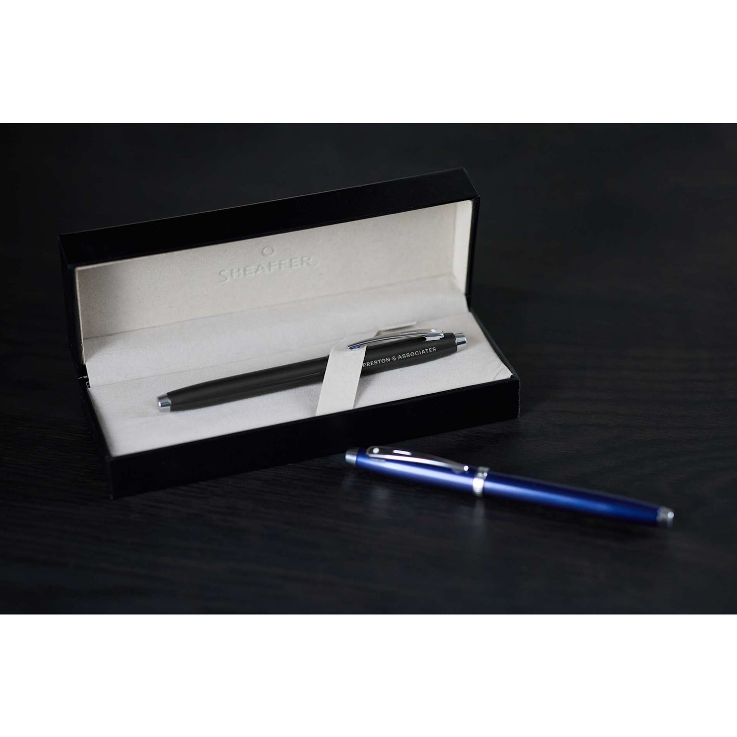 Front View of Blue Sheaffer® 100 Glossy Lacquer Roller Ball plain