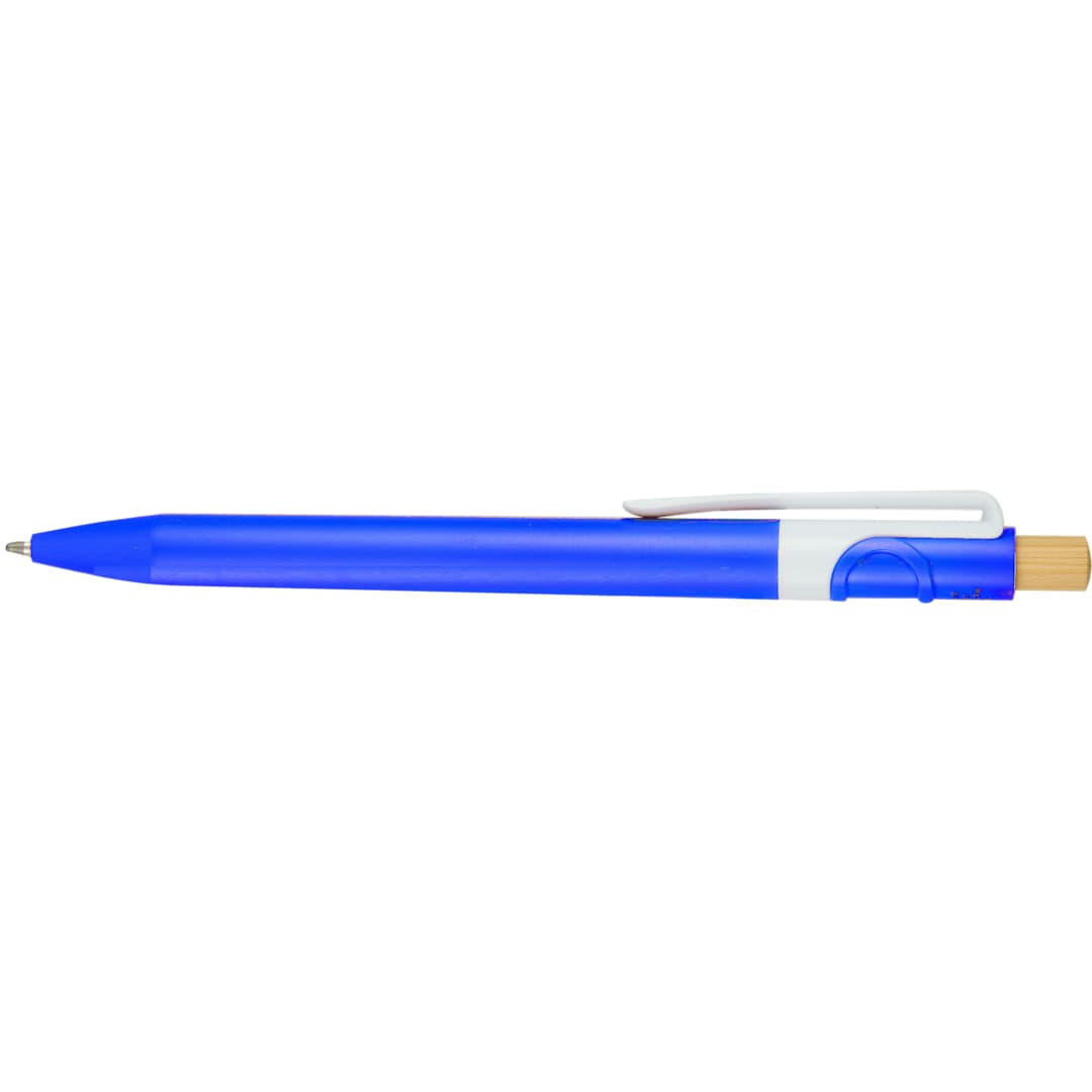 Front View of Blue Sunburst Recycled Gel Pen plain