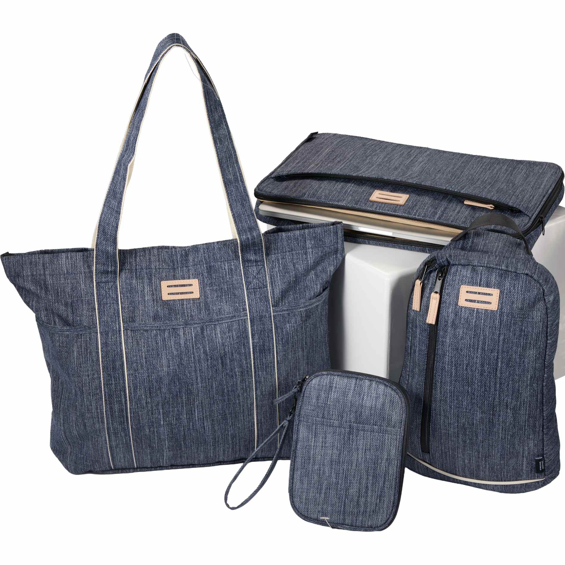 Front View of Blue The Goods 2.0 Recycled Mobile Office plain