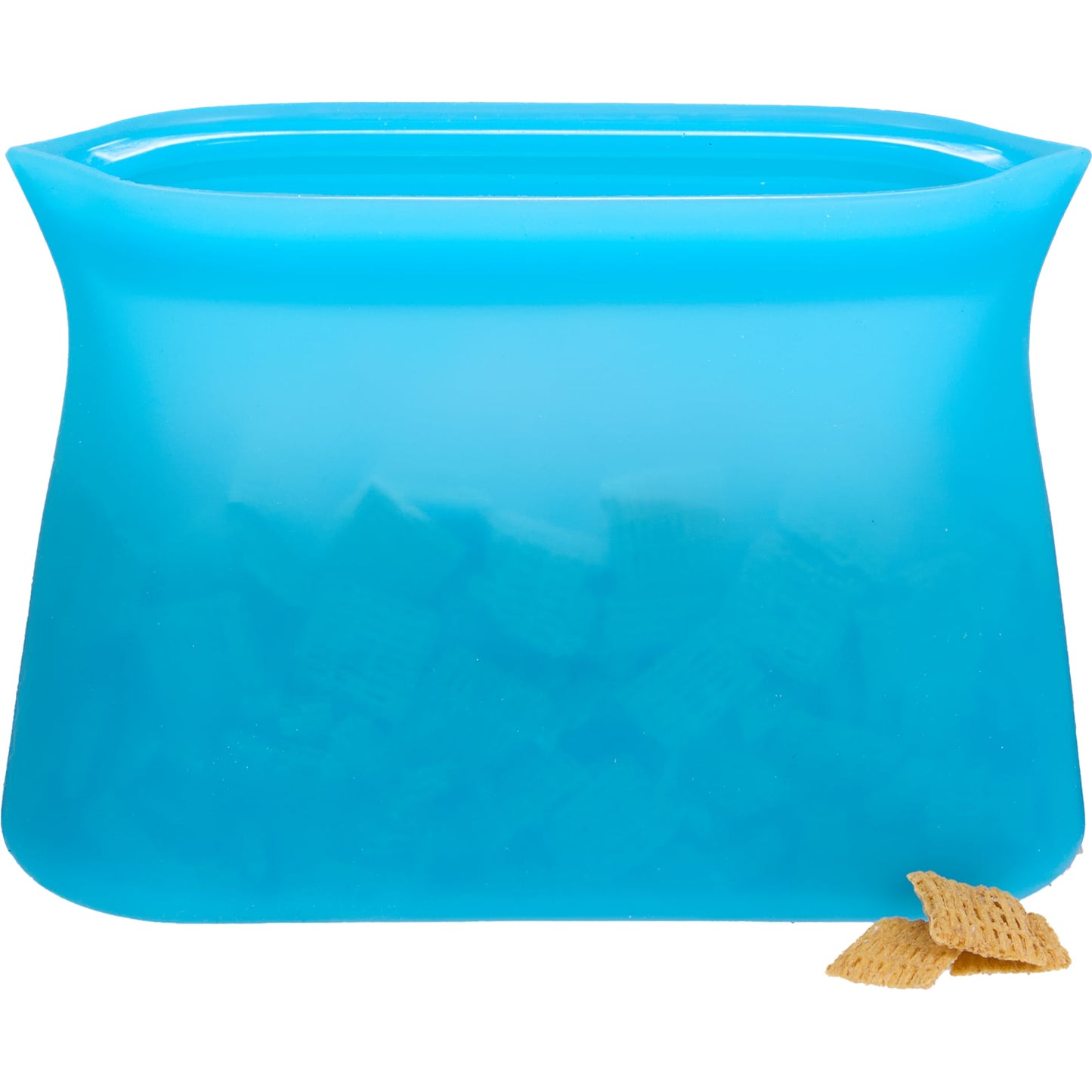 Front View of Blue Zili Silicone Food Storage Bag 16oz plain