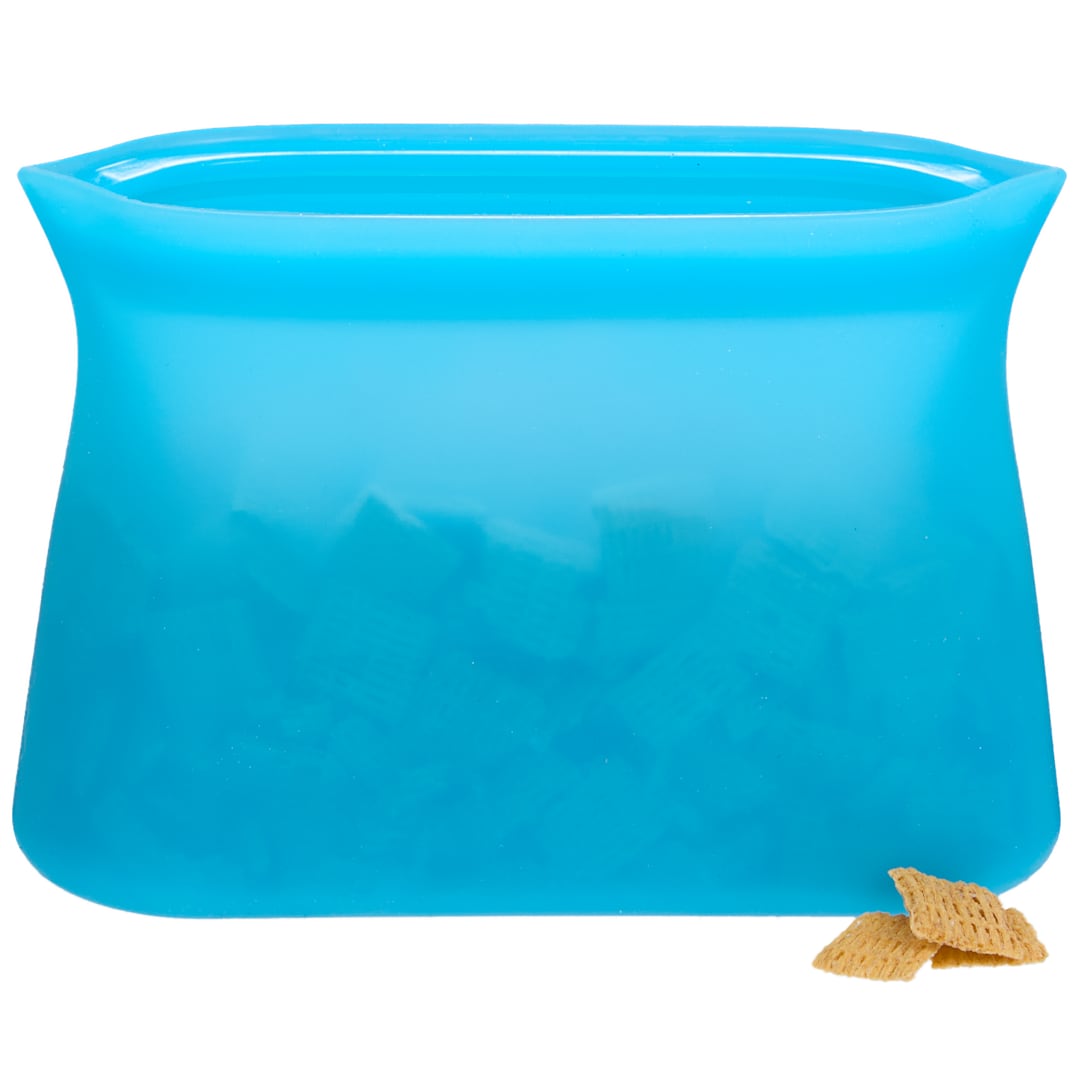 Front View of Blue Zili Silicone Food Storage Bag 16oz