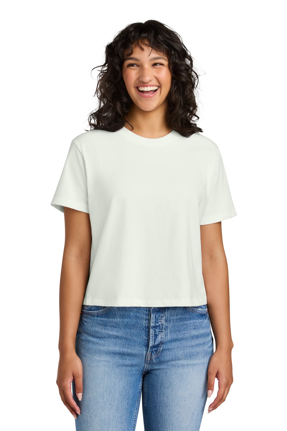 Front View of Bone Next Level Apparel Women's Heavyweight Boxy Tee NL7610