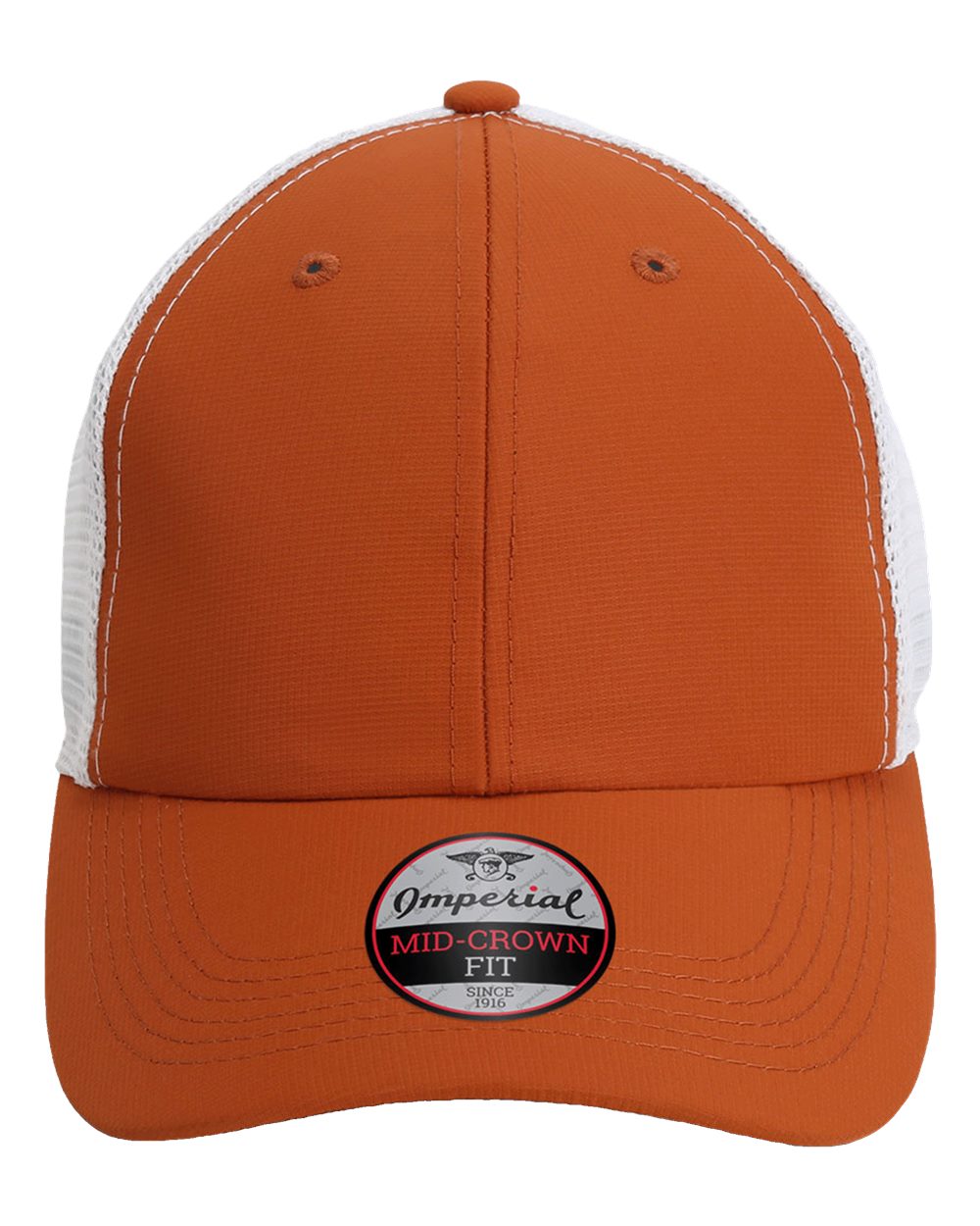 Front View of Burnt Orange/ White The Original Sport Mesh Cap - X210SM