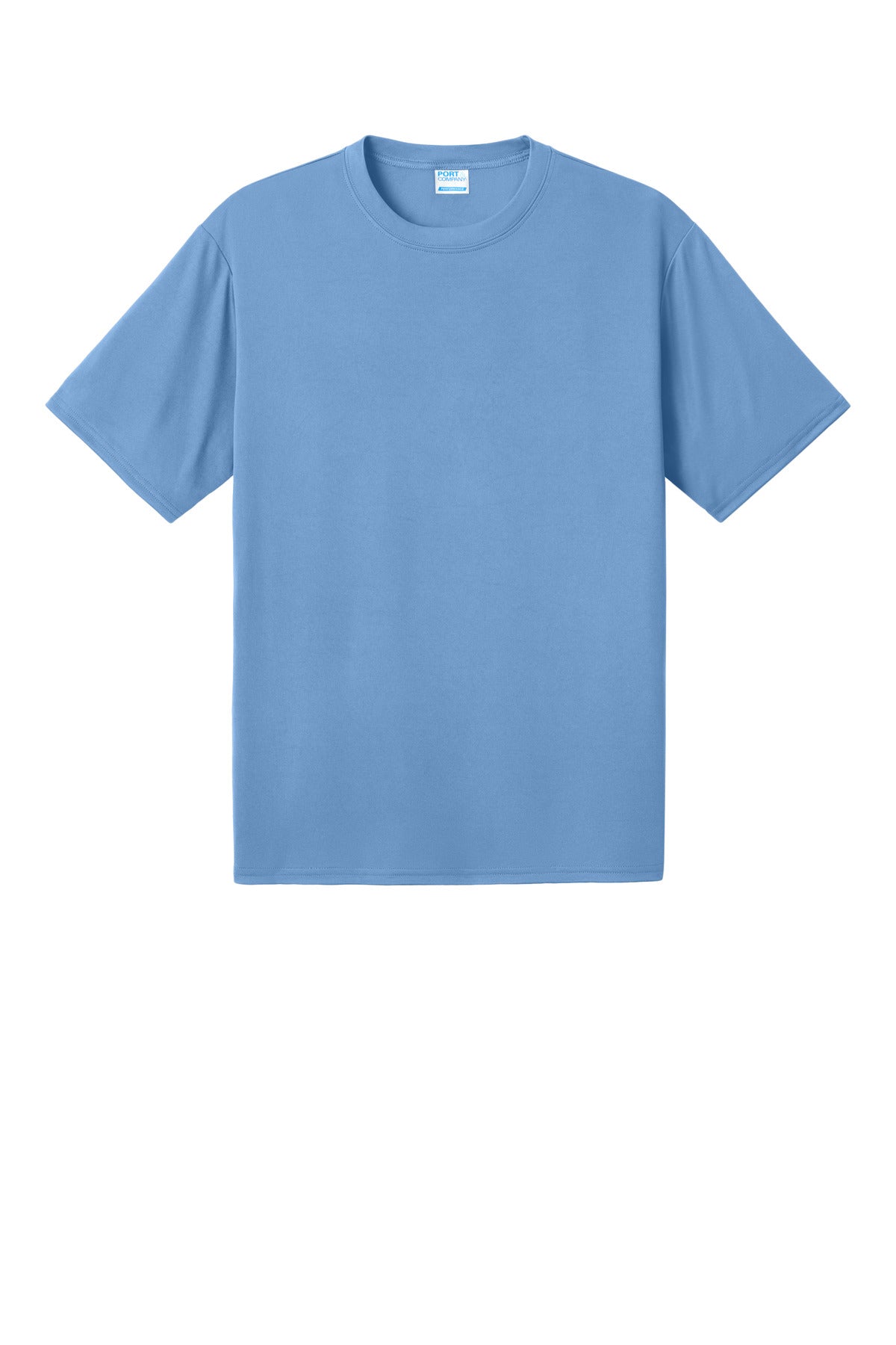 Front View of CarolinaBl Port & Co PosiPrint Performance Tee PC380DTG