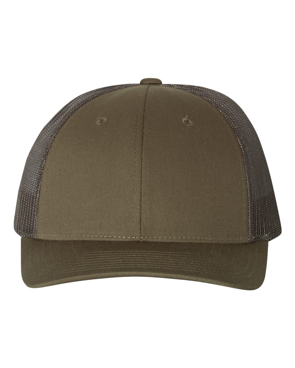 Front View of Chocolate Chip/ Grey Brown Low Pro Trucker Cap - 115