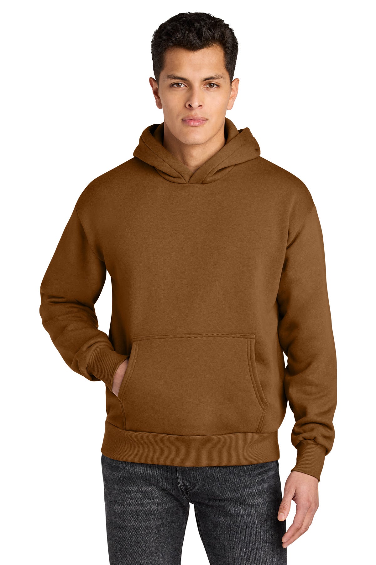 Front View of Clay Next Level Apparel Heavyweight Hoodie NL9307