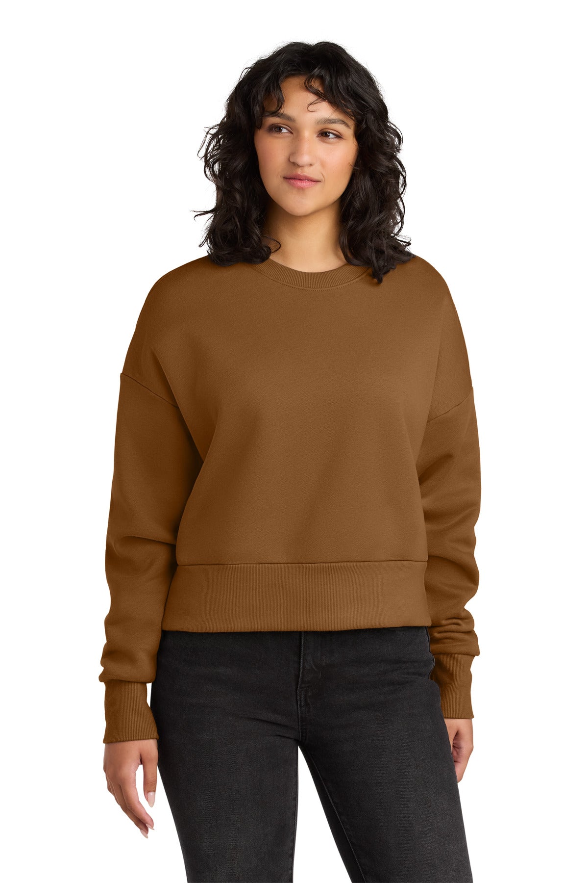 Front View of Clay Next Level Apparel Women's Heavyweight Sweatshirt NL9087