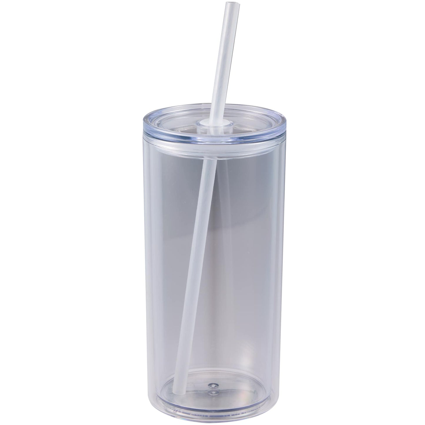 Front View of Clear Marly Recycled Acrylic Tumbler 16oz plain