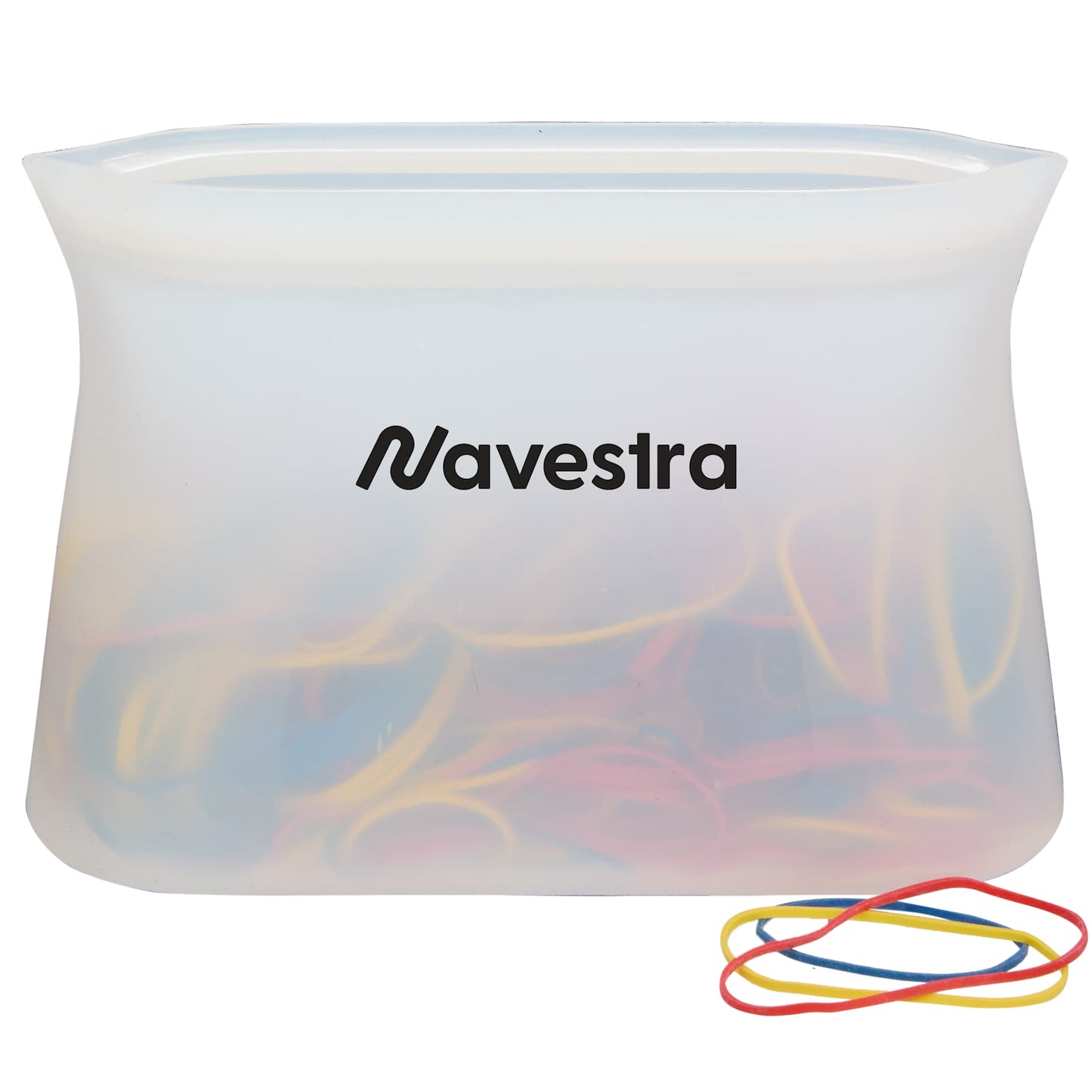 Front View of Clear Zili Silicone Food Storage Bag 16oz