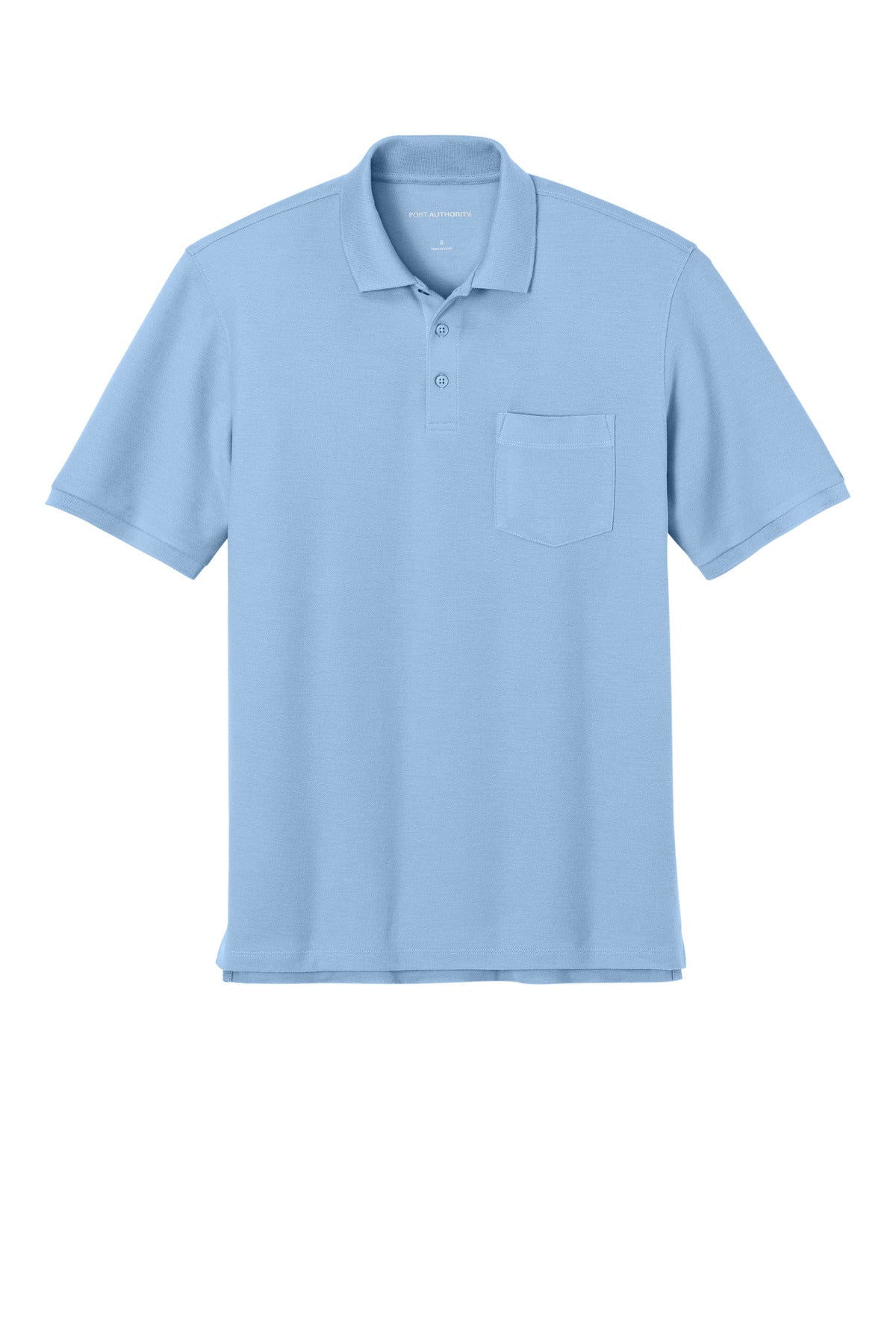 Front View of CloudBlue Port Authority Wearever Signature Pique Pocket Polo K200P