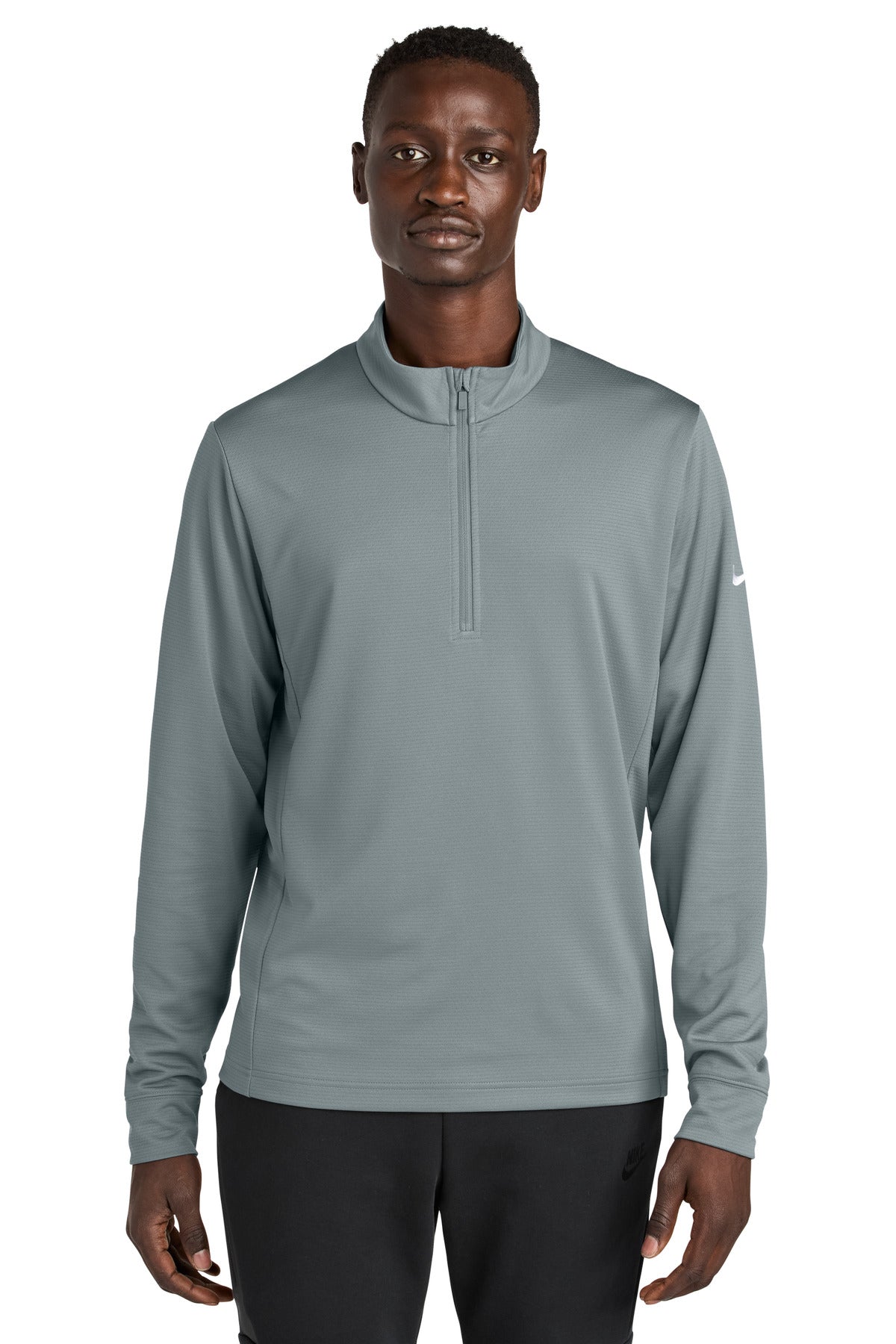 Front View of CoolGrey Nike Essential 1/2-Zip Cover-Up NKHM8036