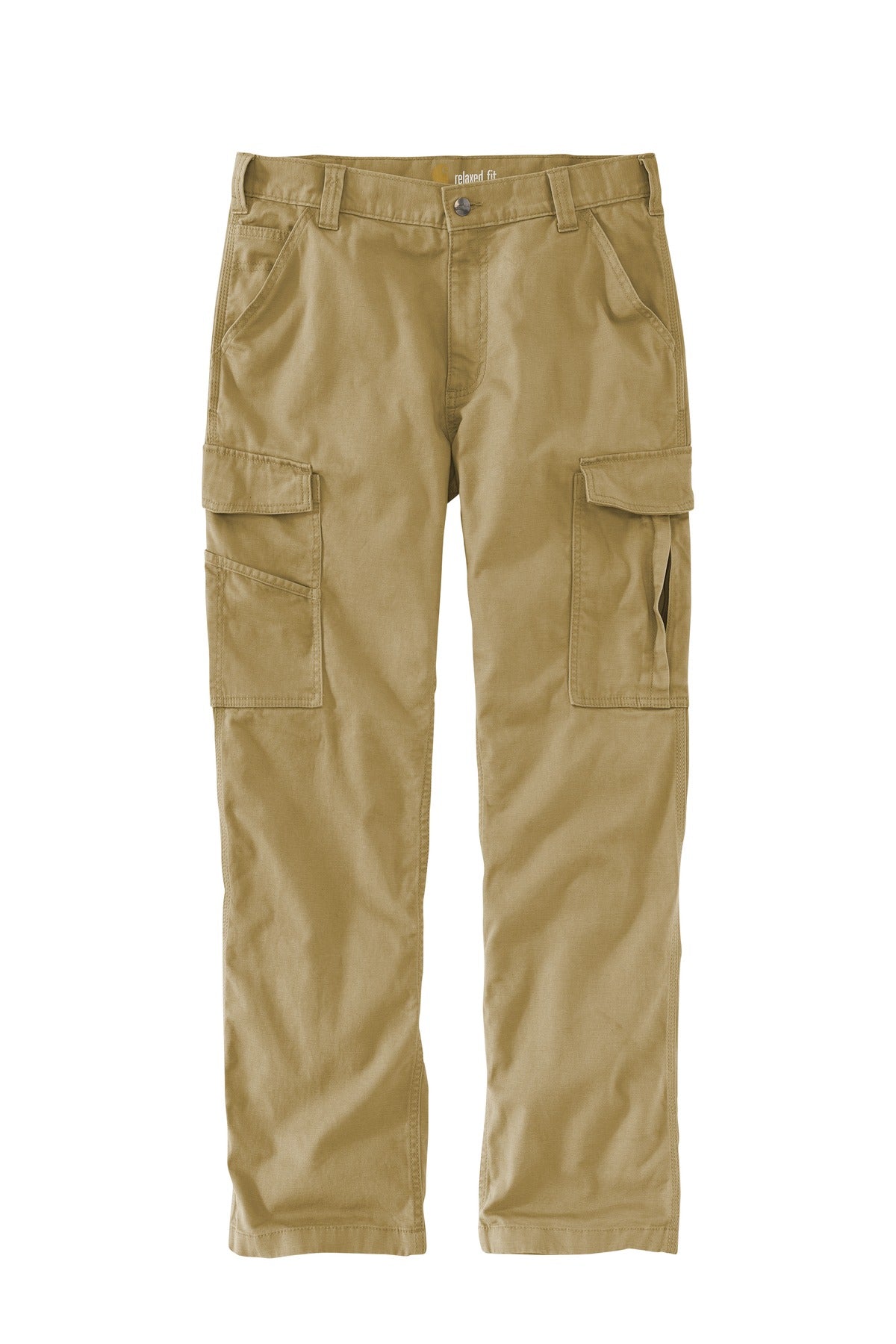 Front View of Dark Khaki Carhartt Rugged Flex Rigby Cargo Pant CT103574