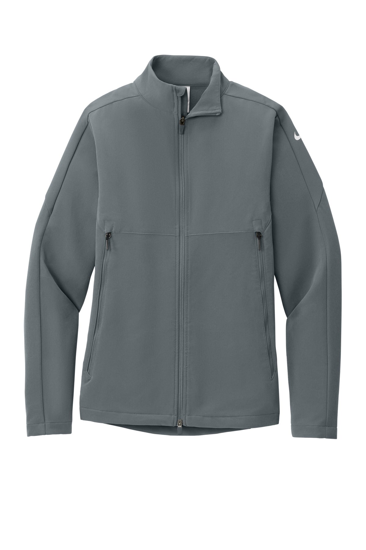 Front View of DarkGrey Nike Full-Zip Soft Shell Jacket NKHM7926