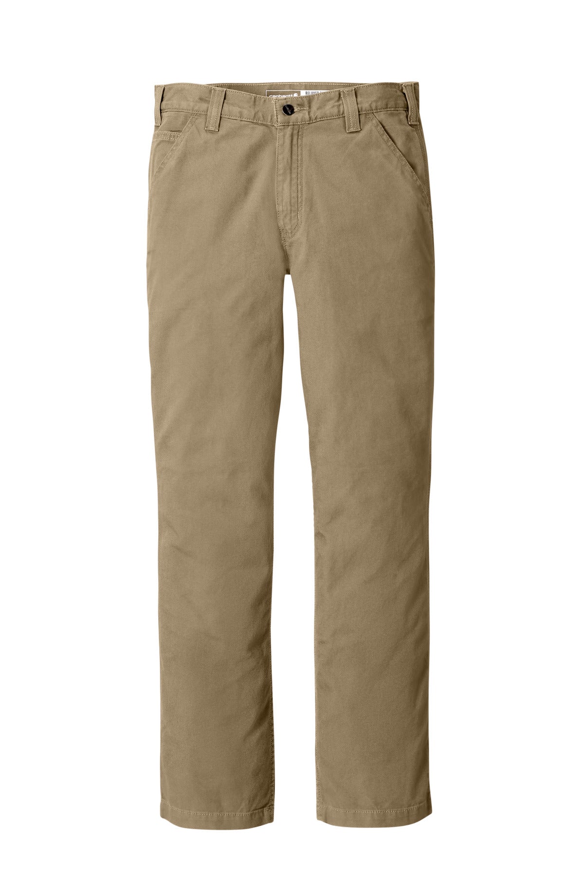 Front View of DarkKhaki Carhartt Rugged Flex Rigby Pant CT102291