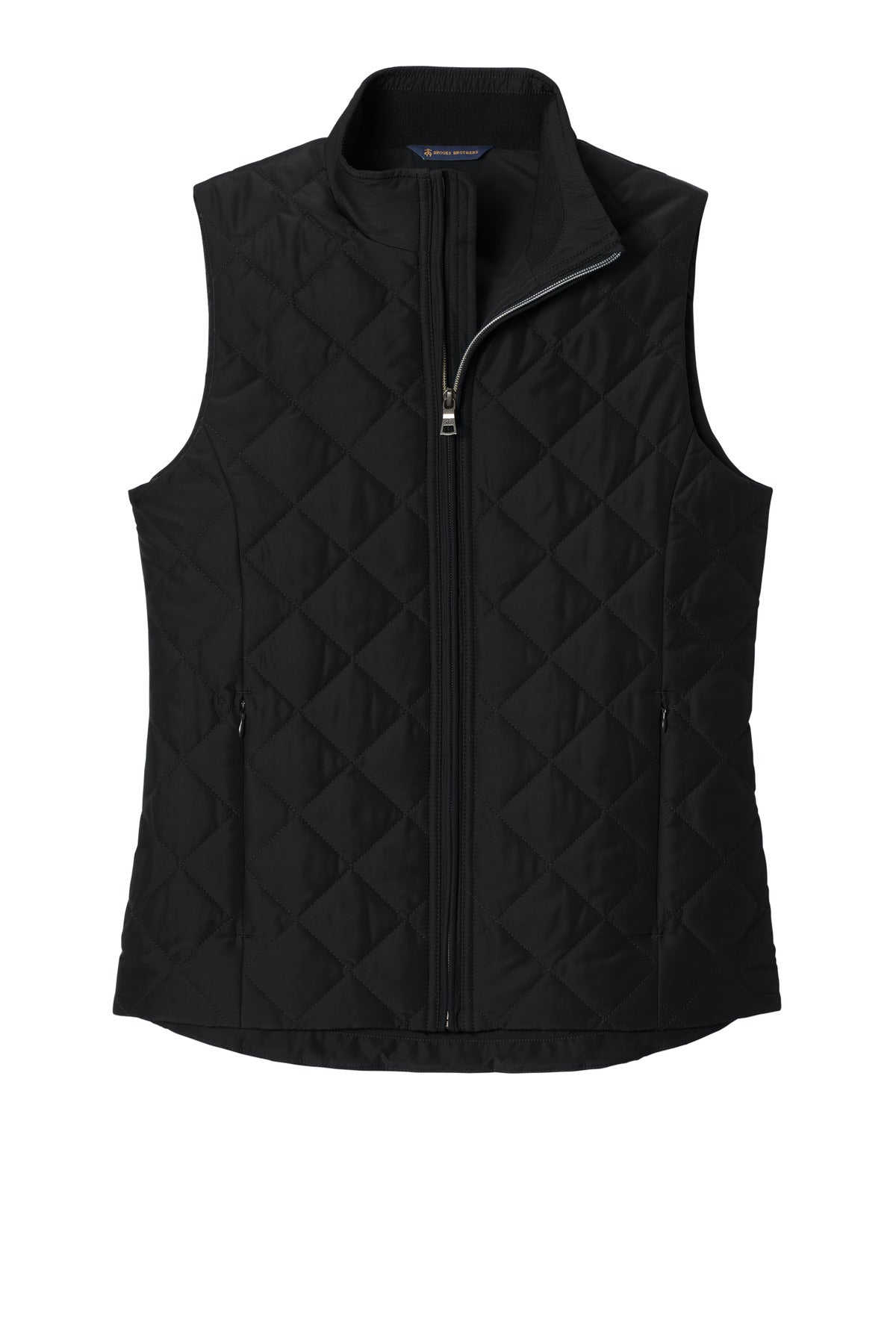 Front View of DeepBlack Brooks Brothers Women's Quilted Vest BB18603