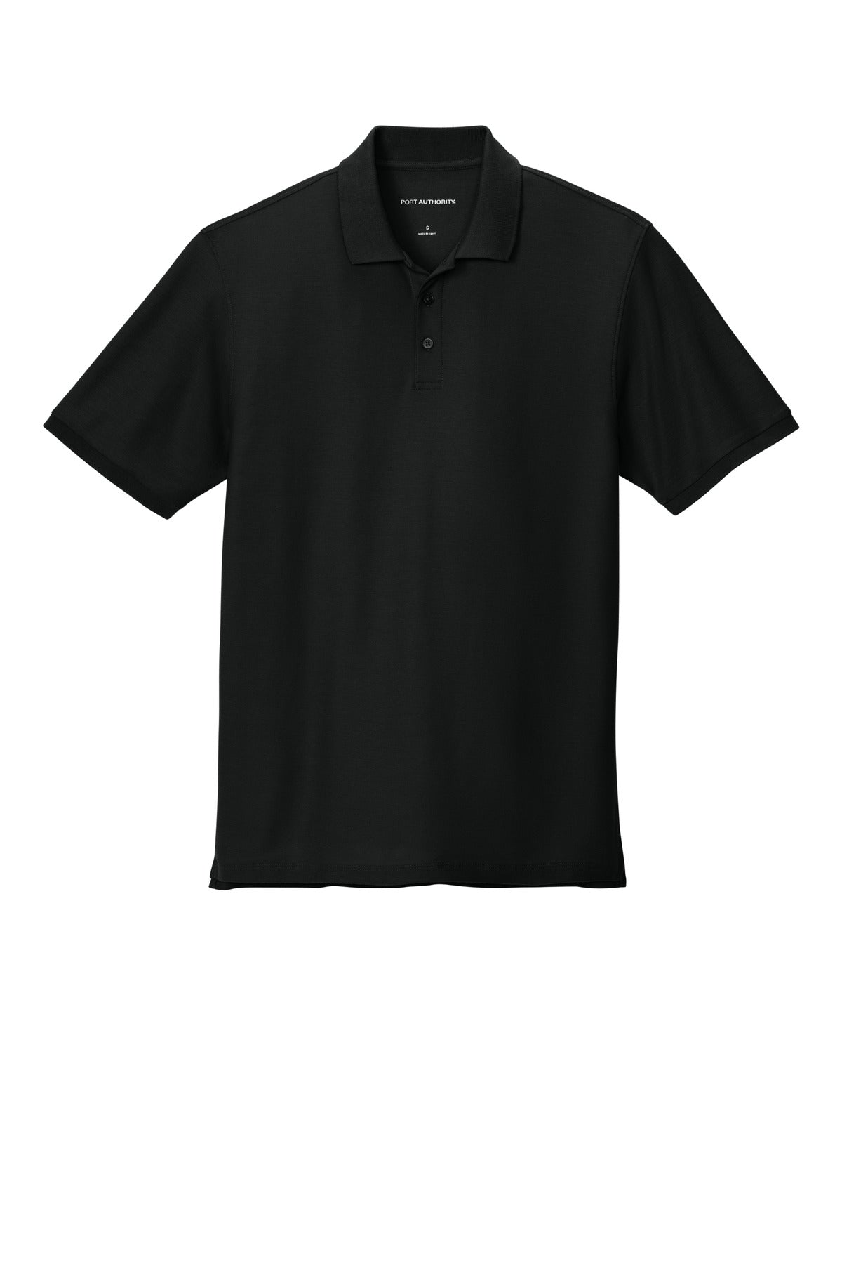 Front View of DeepBlack Port Authority Tall Wearever Signature Pique Polo TLK200