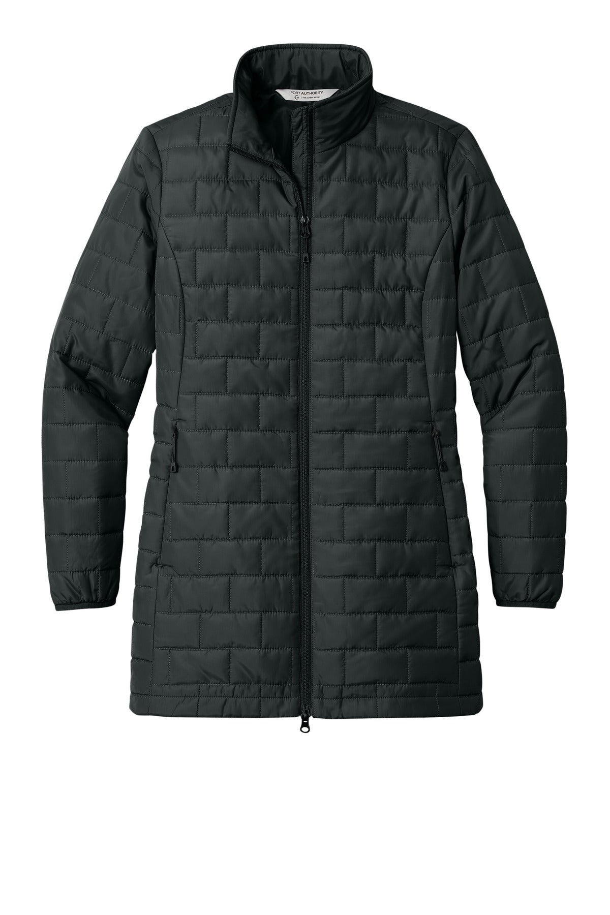 Front View of DeepBlack Port Authority Women's C-FREE Brick Jacket L854
