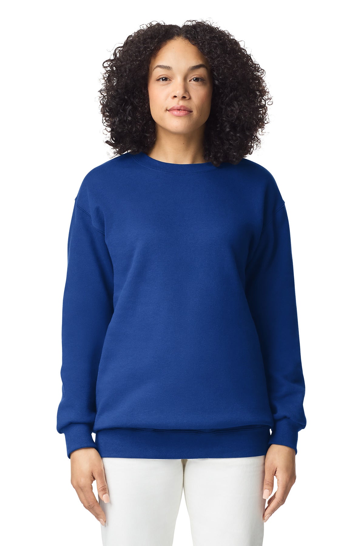 Front View of DeepRoyal Gildan Hammer Maxweight Crewneck Sweatshirt 19000