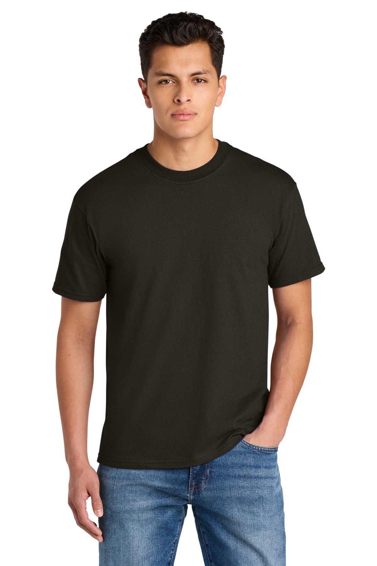 Front View of DkChoc Gildan Hammer Maxweight Tee 75000