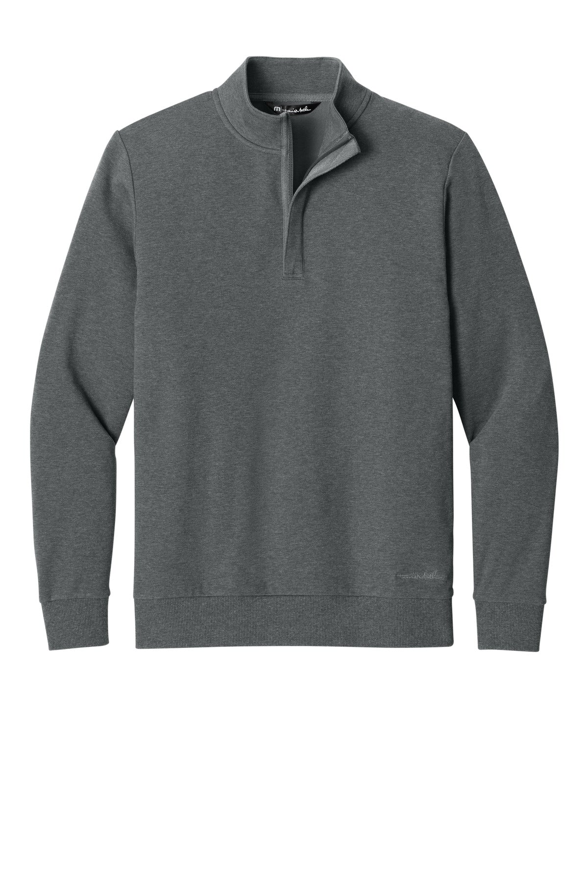 Front View of DkGyHthr TravisMathew Ocean Villa 1/4-Zip TMA41421