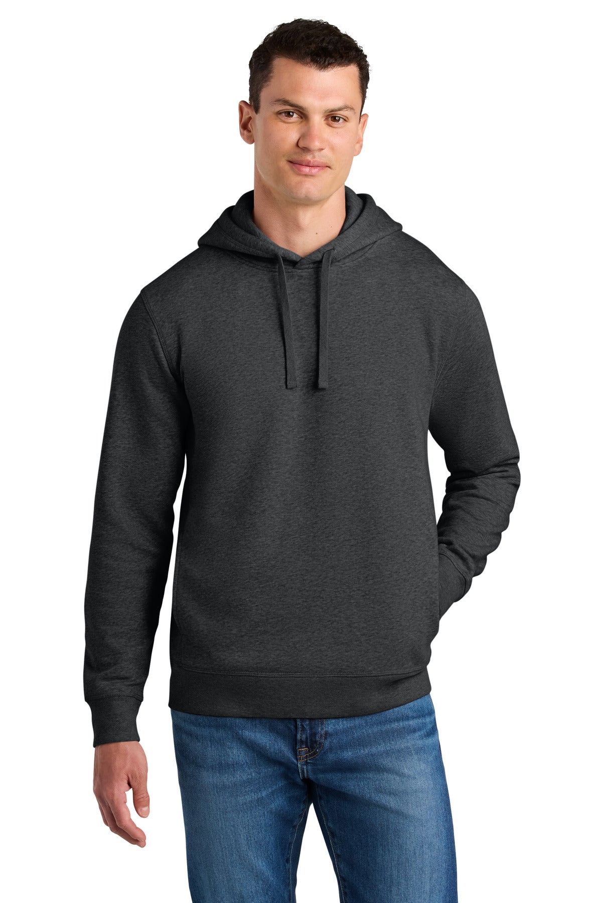 Front View of DkHtGry Stanley/Stella Unisex Sounder Hooded Sweatshirt SXU012